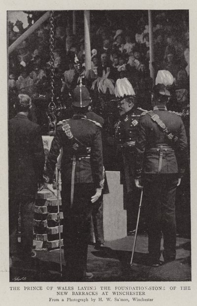 Der Prinz von Wales legt den Grundstein für die neuen Kasernen in Winchester von English Photographer