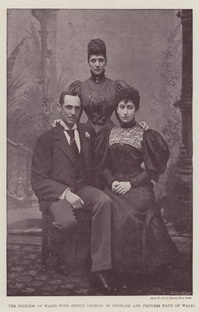 Die Prinzessin von Wales mit Prinz Charles von Dänemark und Prinzessin Maud von Wales von English Photographer