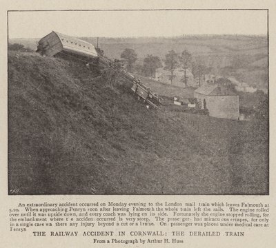 Der Eisenbahnunfall in Cornwall, der entgleiste Zug von English Photographer