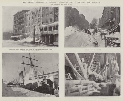 Der jüngste Blizzard in Amerika, Szenen in New York City und Hafen von English Photographer