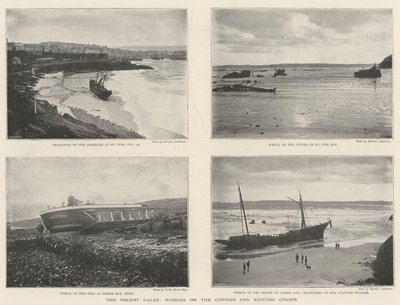 Die jüngsten Stürme, Schiffswracks an den Küsten von Cornwall und Kent von English Photographer
