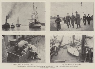 Die Rückkehr der Polarexpedition von Kapitän Sverdrup, die Fram in Christiania, 28. September von English Photographer