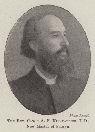 Der Reverend Canon A. F. Kirkpatrick, DD, neuer Master von Selwyn von English Photographer