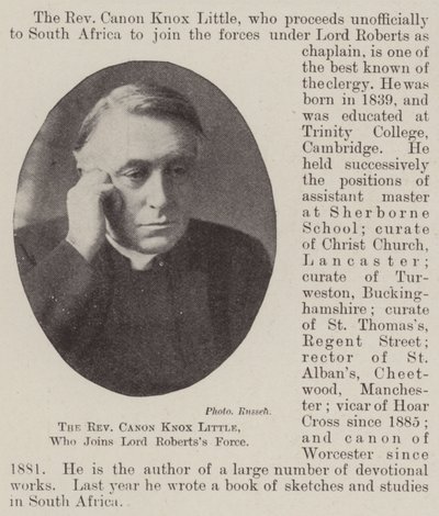 Der ehrwürdige Kanoniker Knox Little, der sich Lord Robertss Truppe anschließt von English Photographer