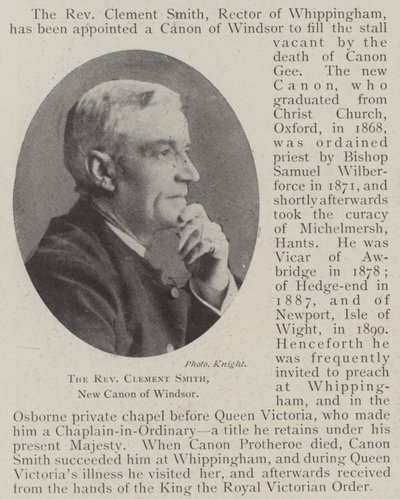 Der Reverend Clement Smith, neuer Kanoniker von Windsor von English Photographer
