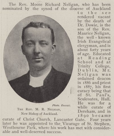 Der Reverend M. R. Neligan, neuer Bischof von Auckland von English Photographer