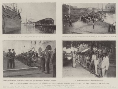 Die revolutionären Unruhen in Kolumbien, die Besetzung des Isthmus von Panama durch die Vereinigten Staaten von English Photographer