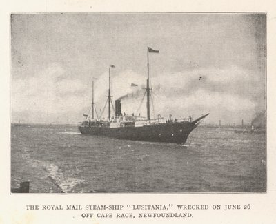Das königliche Postdampfschiff Lusitania, gestrandet am 26. Juni vor Cape Race, Neufundland von English Photographer