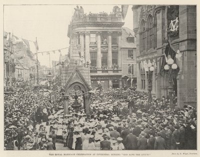Die Feier der königlichen Hochzeit in Inverness, singen God Save the Queen von English Photographer