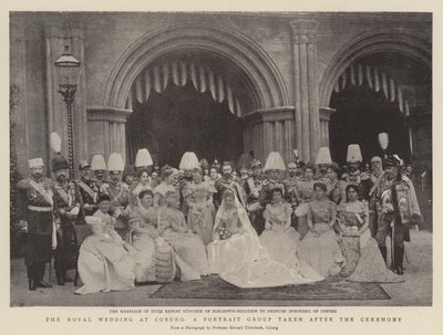 Die königliche Hochzeit in Coburg, eine Porträtgruppe nach der Zeremonie von English Photographer