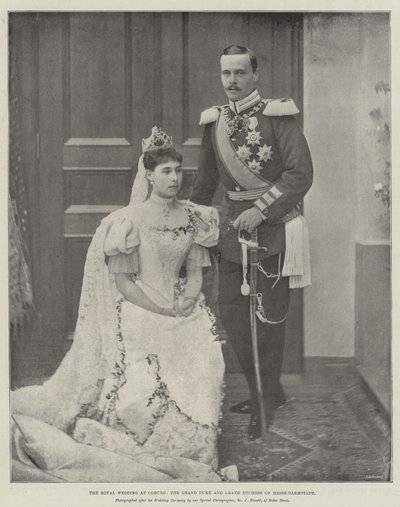 Die königliche Hochzeit in Coburg, der Großherzog und die Großherzogin von Hessen-Darmstadt von English Photographer