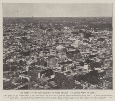 Der Schauplatz des bevorstehenden Imperial Durbar, eine Gesamtansicht von Delhi von English Photographer