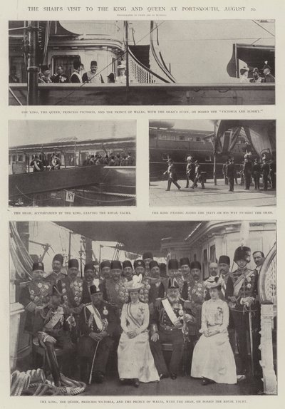 Der Besuch des Schahs bei König und Königin in Portsmouth, 20. August von English Photographer
