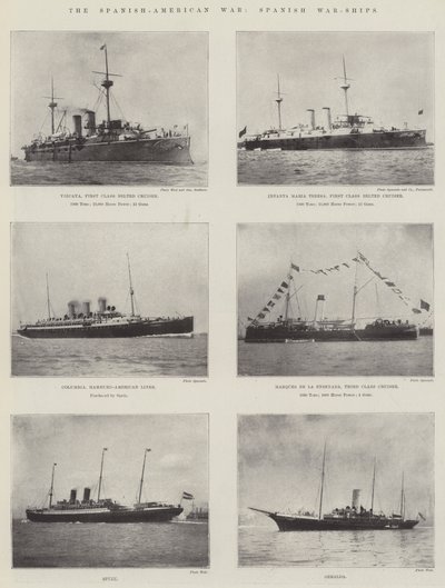 Der spanisch-amerikanische Krieg, spanische Kriegsschiffe von English Photographer