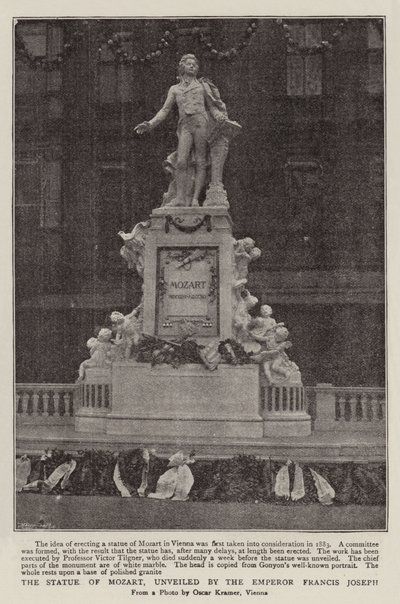 Die Statue von Mozart, enthüllt von Kaiser Franz Joseph von English Photographer