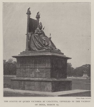 Die Statue von Königin Victoria in Kalkutta, enthüllt vom Vizekönig von Indien, 19. März von English Photographer