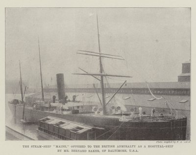 Das Dampfschiff Maine, dem britischen Admiralität als Hospitalschiff von Mr. Bernard Baker aus Baltimore, USA, angeboten von English Photographer