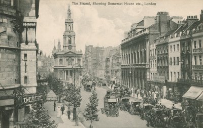 The Strand, zeigt Somerset House und St Clement Danes, London von English Photographer