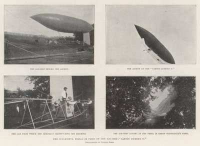 Die erfolgreichen Versuche des Luftschiffs Santos Dumont V in Paris von English Photographer