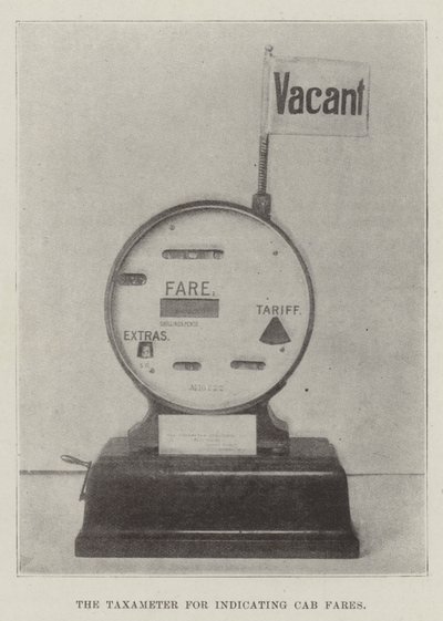 Der Taxameter zur Anzeige von Taxitarifen von English Photographer