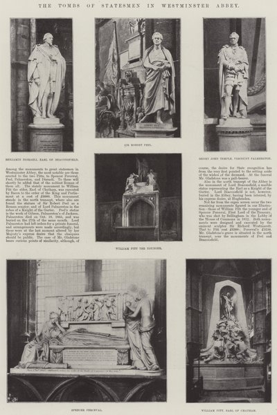Die Gräber der Staatsmänner in der Westminster Abbey von English Photographer