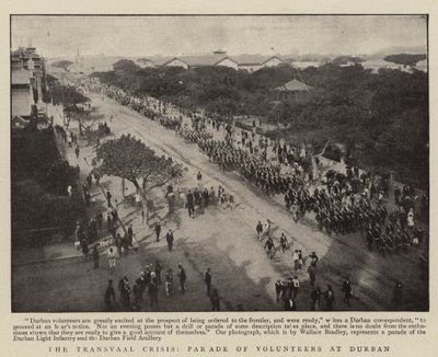 Die Transvaal-Krise, Parade der Freiwilligen in Durban von English Photographer