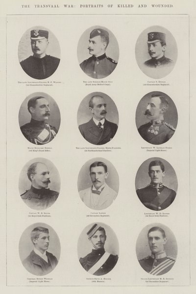 Der Transvaal-Krieg, Porträts der Getöteten und Verwundeten von English Photographer
