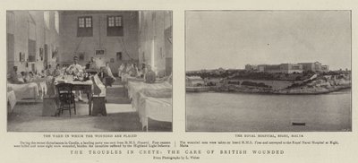 Die Unruhen auf Kreta, die Pflege der britischen Verwundeten von English Photographer