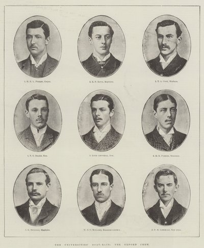 Das Universitäts-Bootsrennen, die Oxford-Crew von English Photographer