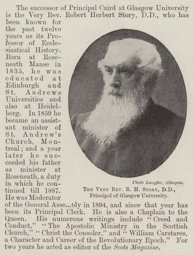 Der sehr ehrwürdige R. H. Story, DD, Rektor der Universität Glasgow von English Photographer