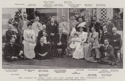 Der Vizekönig von Indien, Lord und Lady Curzon und das Vizekönigliche Personal von English Photographer