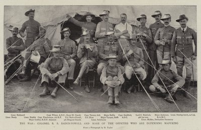 Der Krieg, Oberst R.S. Baden-Powell und einige der Offiziere, die Mafeking verteidigen von English Photographer