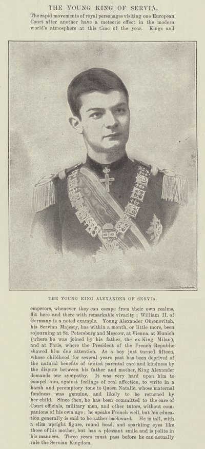 Der junge König Alexander von Serbien von English Photographer