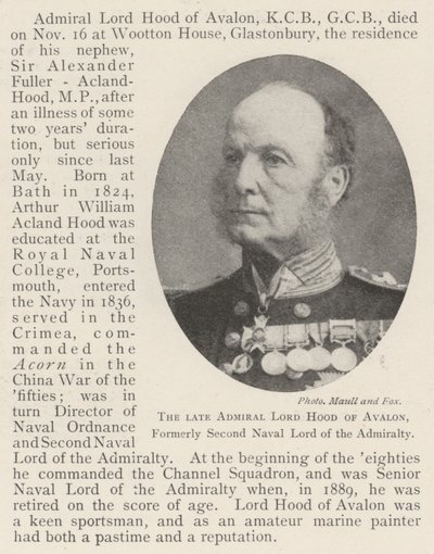 Der verstorbene Admiral Lord Hood of Avalon, ehemaliger zweiter Marine-Lord der Admiralität von English Photographer
