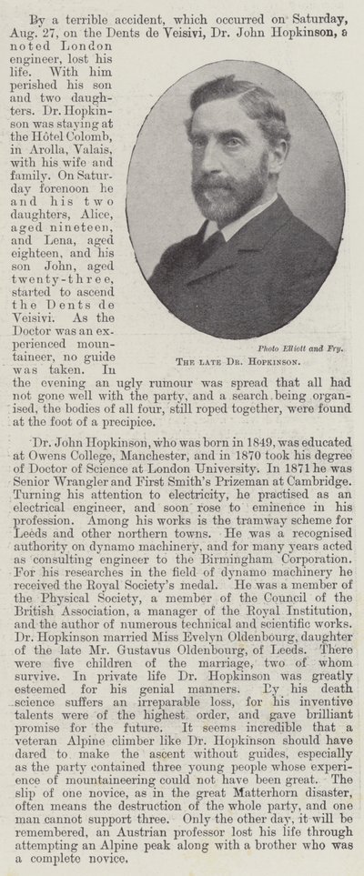 Der verstorbene Dr. Hopkinson von English Photographer