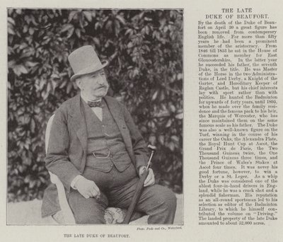 Der verstorbene Herzog von Beaufort von English Photographer