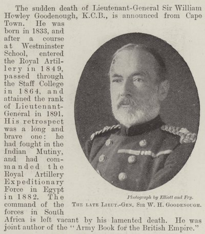 Der verstorbene Generalleutnant Sir W. H. Goodenough von English Photographer