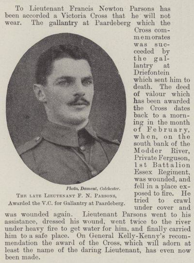 Der verstorbene Leutnant F N Parsons, für Tapferkeit in Paardeberg mit dem VC ausgezeichnet von English Photographer
