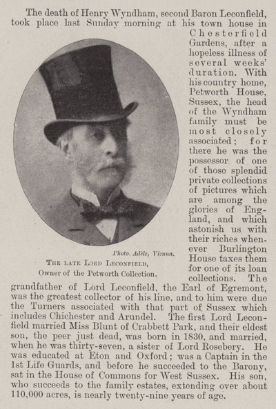 Der verstorbene Lord Leconfield, Besitzer der Petworth-Sammlung von English Photographer