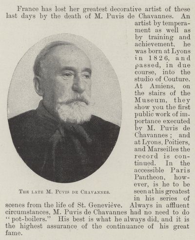 Der verstorbene M. Puvis de Chavannes von English Photographer