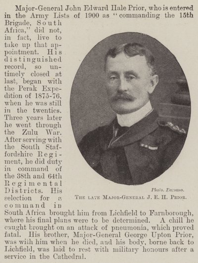 Der verstorbene Generalmajor J E H Prior von English Photographer
