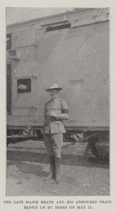 Der verstorbene Major Heath und sein gepanzerter Zug, von Buren am 17. Mai in die Luft gesprengt von English Photographer