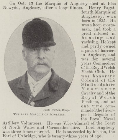 Der verstorbene Marquis von Anglesey von English Photographer