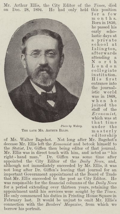 Der verstorbene Mr. Arthur Ellis von English Photographer