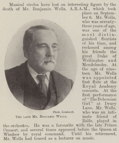 Der verstorbene Mr. Benjamin Wells von English Photographer