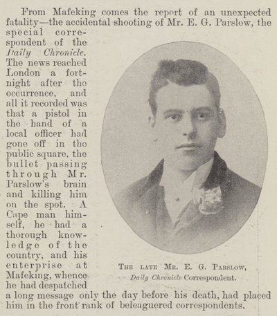 Der verstorbene Mr. E. G. Parslow, Korrespondent des Daily Chronicle von English Photographer