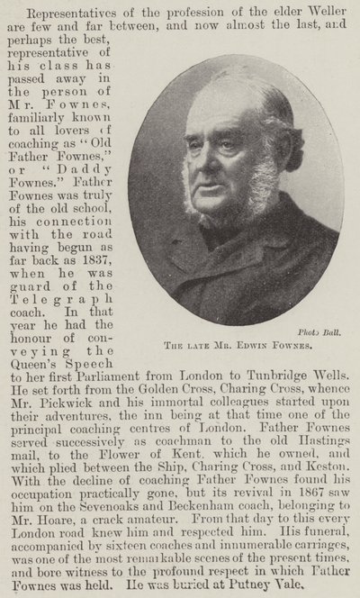 Der verstorbene Mr. Edwin Fownes von English Photographer