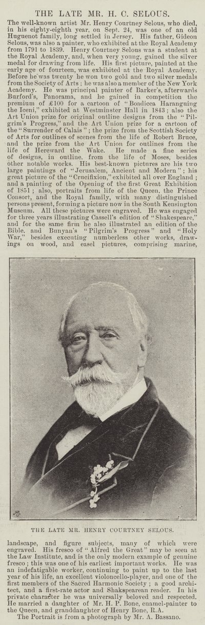 Der verstorbene Herr Henry Courtney Selous von English Photographer