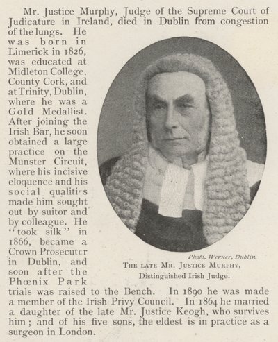 Der verstorbene Mr Justice Murphy, angesehener irischer Richter von English Photographer
