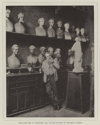 Der verstorbene Mr. T. Woolner, RA, in seinem Studio in der Welbeck Street von English Photographer